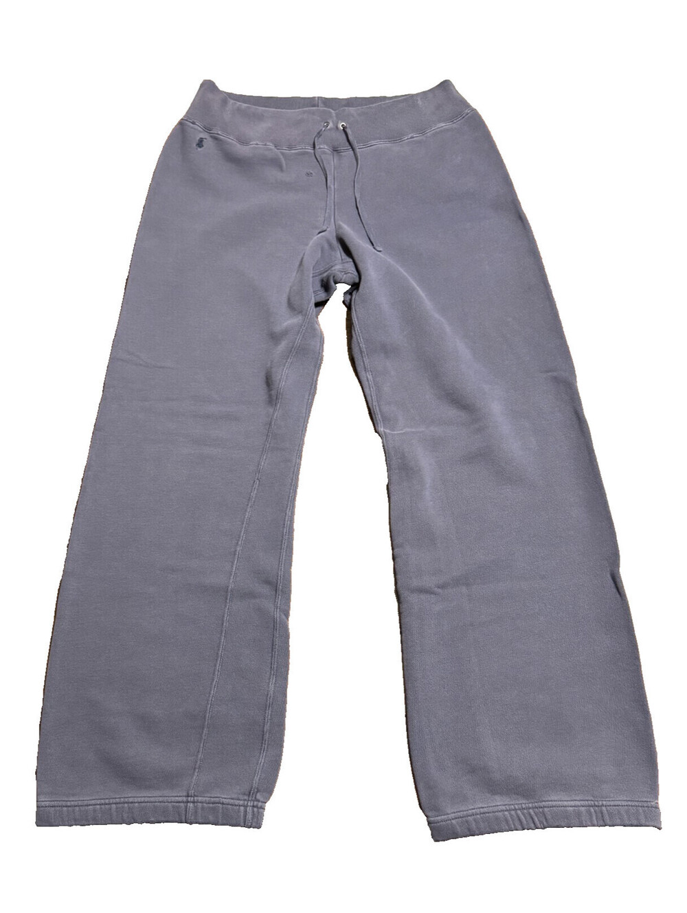 Ralph Lauren Women Wide Leg Sweatpants M Blue Pony Logo Vintage Faded Distressed